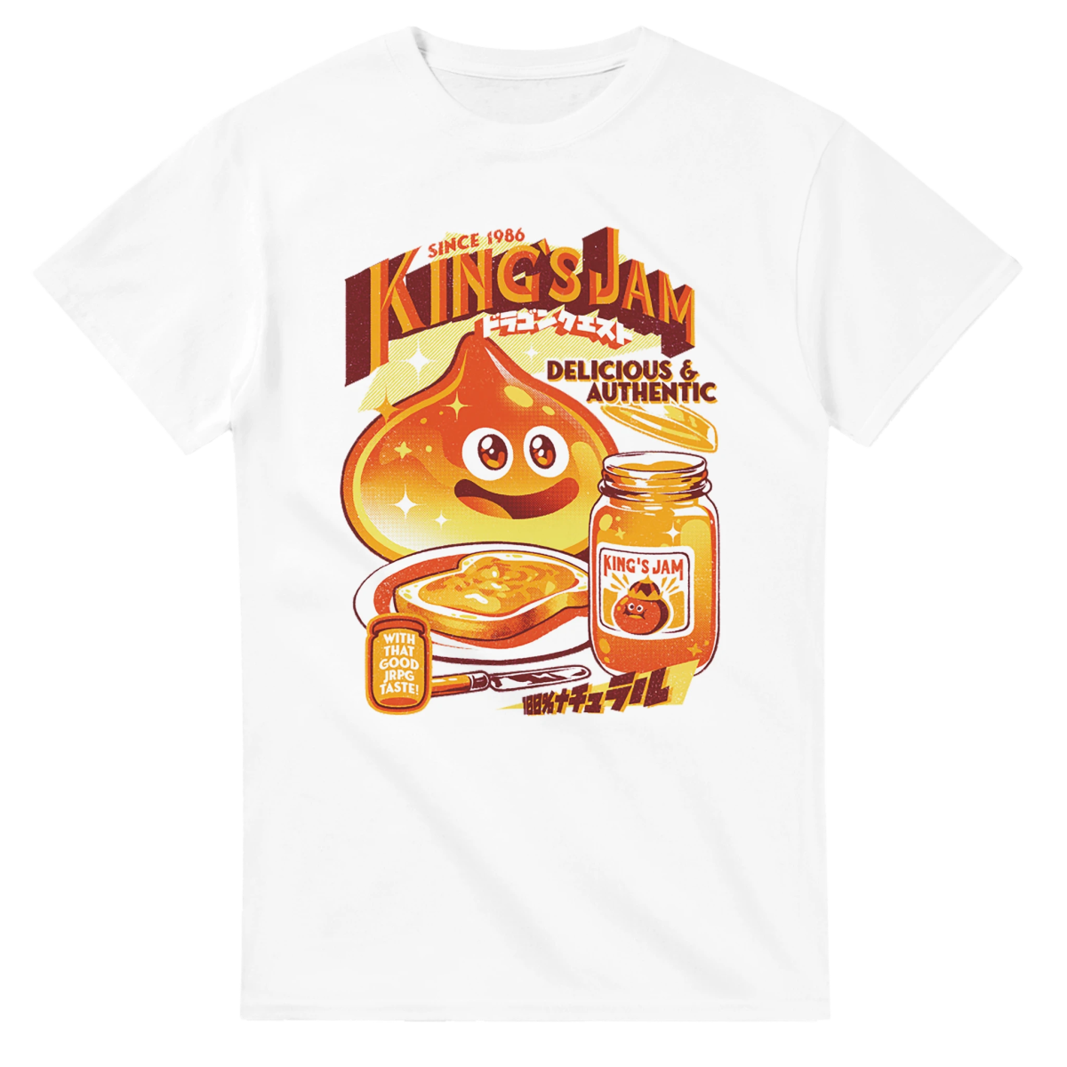 T-shirt Crewneck Unisexe Coton Lourd | Symbole Slime - Dragon Quest (KingSlime) T-shirt - KAWAII FAVIE