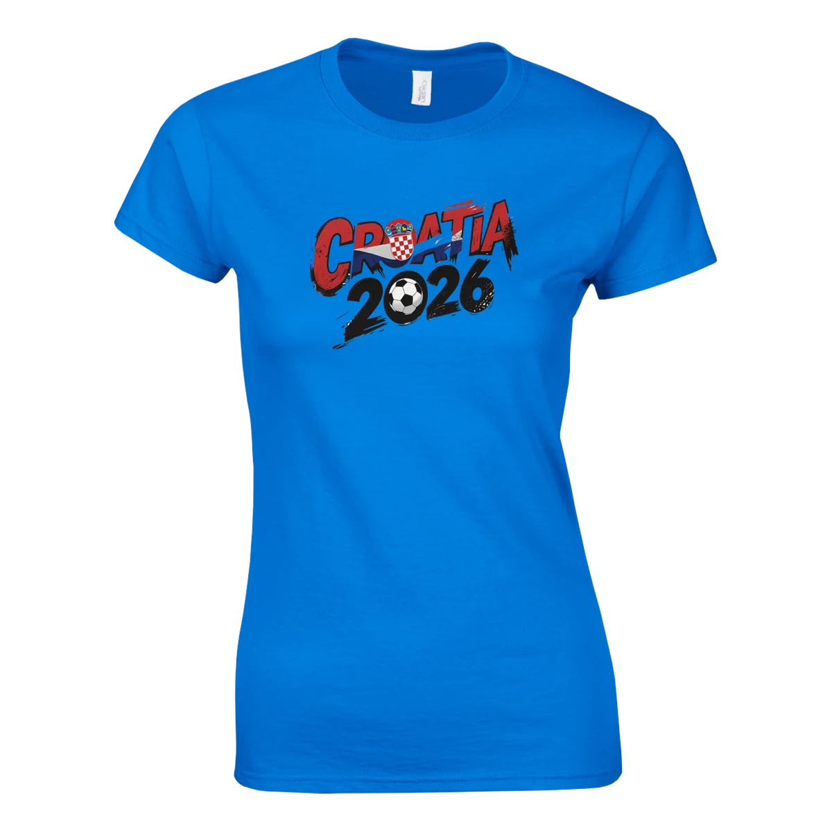 T-shirt Croatie 2026 - Design Coupe du Monde Football | Maillot Supporters Sélection Nationale Femme - Style Grunge & Urbain T-shirt- KAWAII FAVIE