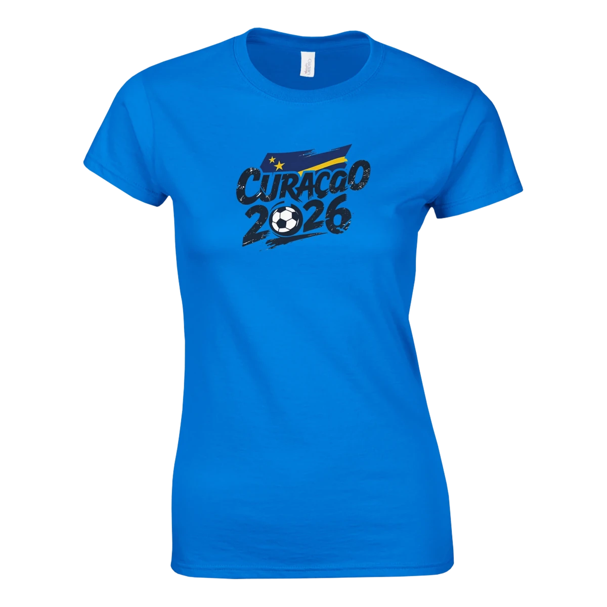 T-shirt Curaçao 2026 Grunge - Design Coupe du Monde Football | Maillot Supporters Sélection Nationale Femme T-shirt- KAWAII FAVIE