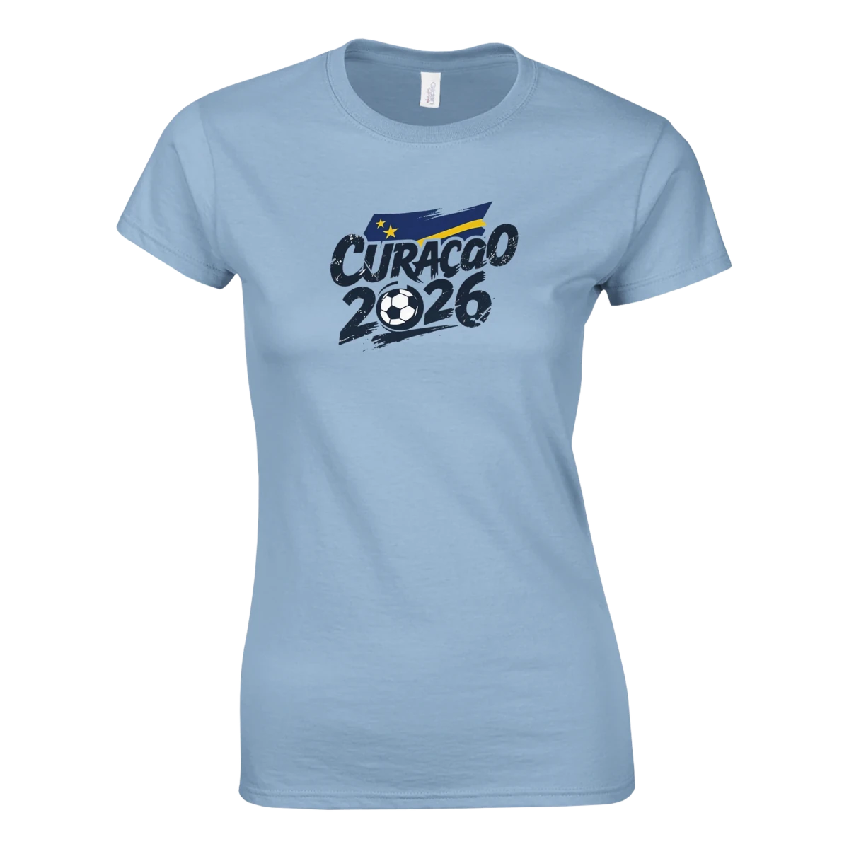 T-shirt Curaçao 2026 Grunge - Design Coupe du Monde Football | Maillot Supporters Sélection Nationale Femme T-shirt- KAWAII FAVIE