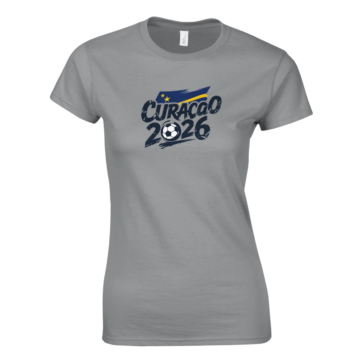 T-shirt Curaçao 2026 Grunge - Design Coupe du Monde Football | Maillot Supporters Sélection Nationale Femme T-shirt- KAWAII FAVIE