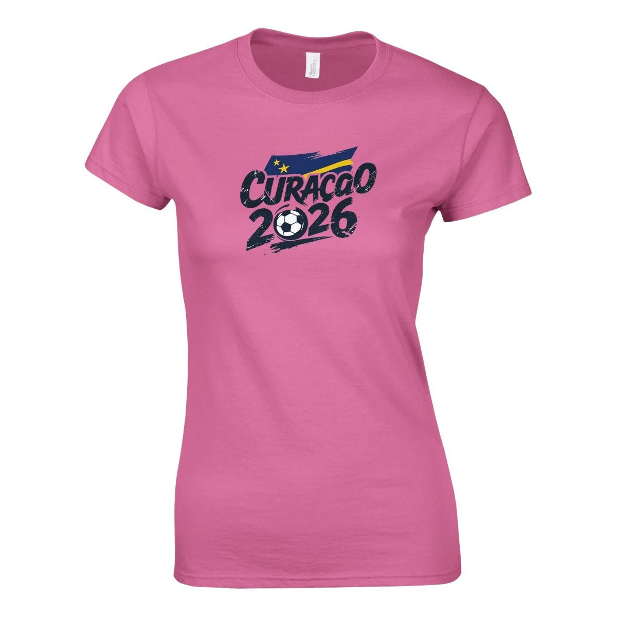 T-shirt Curaçao 2026 Grunge - Design Coupe du Monde Football | Maillot Supporters Sélection Nationale Femme T-shirt- KAWAII FAVIE