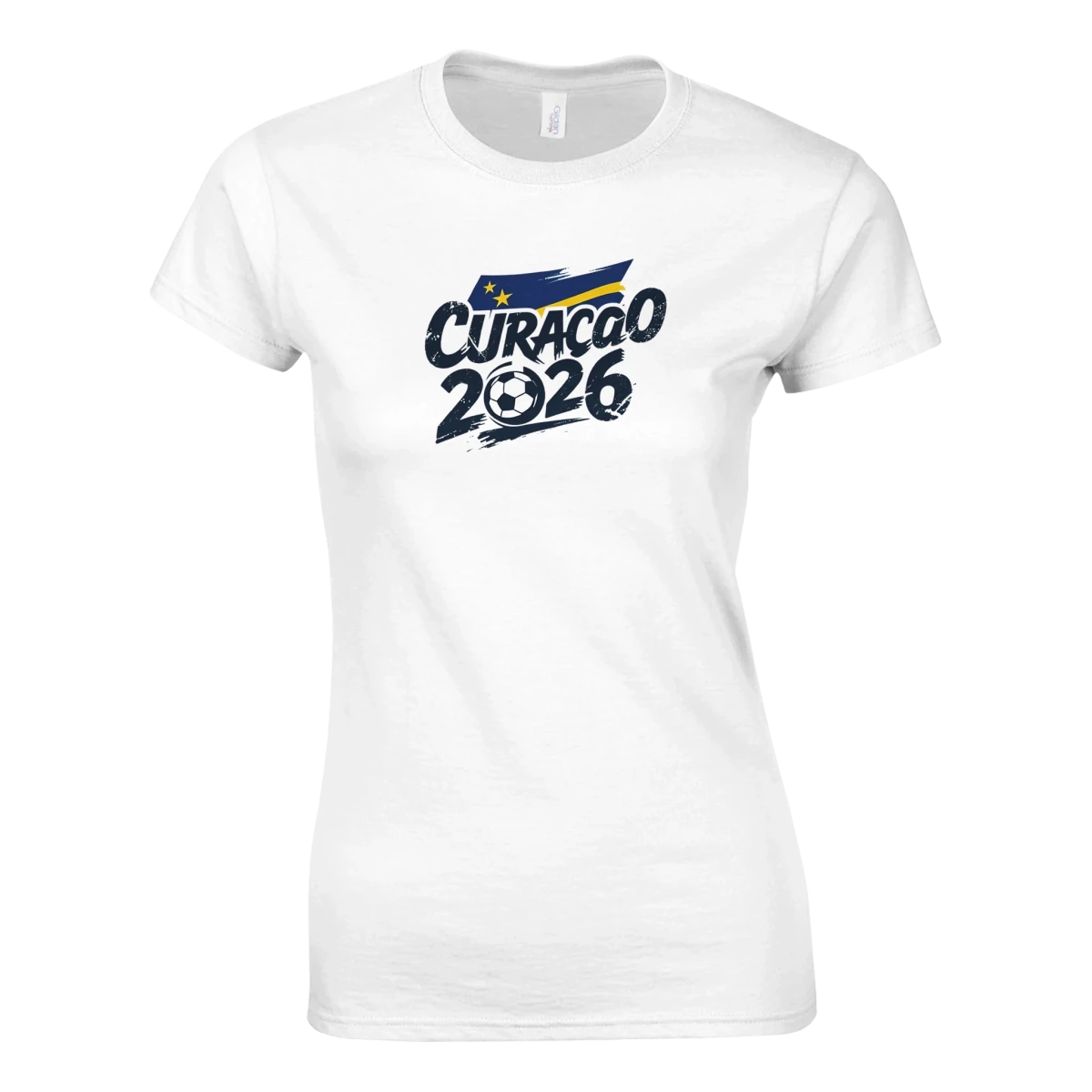T-shirt Curaçao 2026 Grunge - Design Coupe du Monde Football | Maillot Supporters Sélection Nationale Femme T-shirt- KAWAII FAVIE