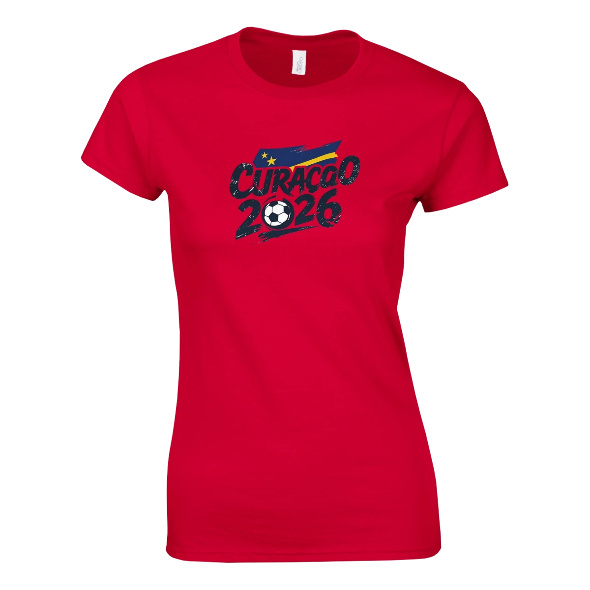 T-shirt Curaçao 2026 Grunge - Design Coupe du Monde Football | Maillot Supporters Sélection Nationale Femme T-shirt- KAWAII FAVIE