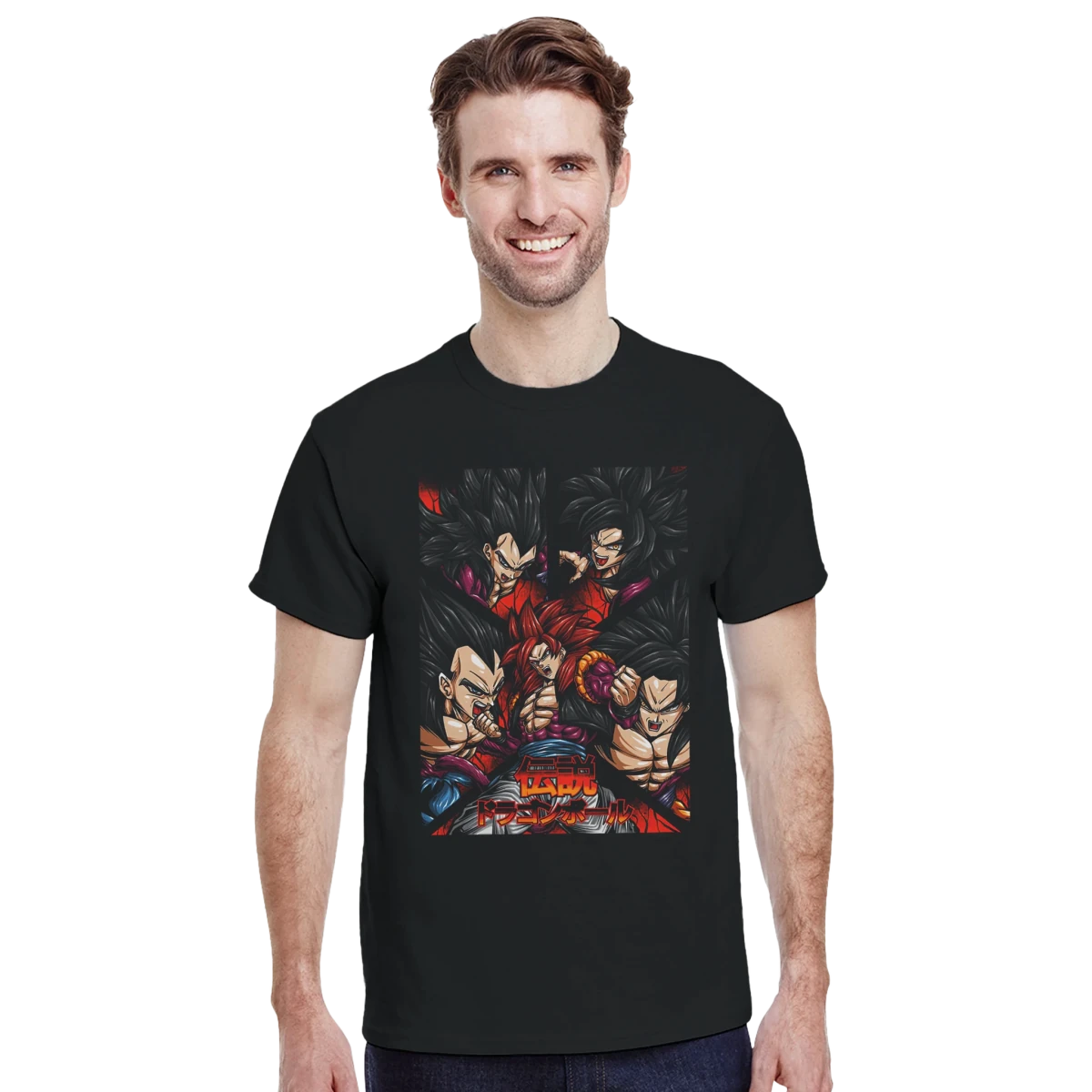 T-shirt Dragon Ball Super Saiyan 4 | Design « Légende » Détaillé avec Goku & Vegeta T-shirt - KAWAII FAVIE