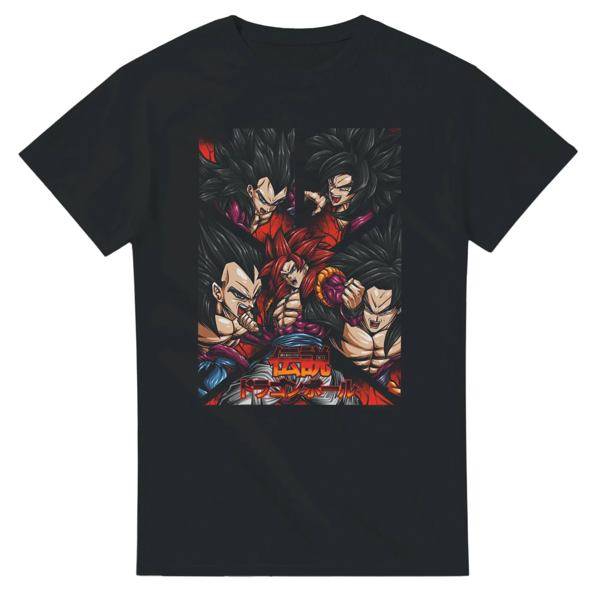 T-shirt Dragon Ball Super Saiyan 4 | Design « Légende » Détaillé avec Goku & Vegeta T-shirt - KAWAII FAVIE