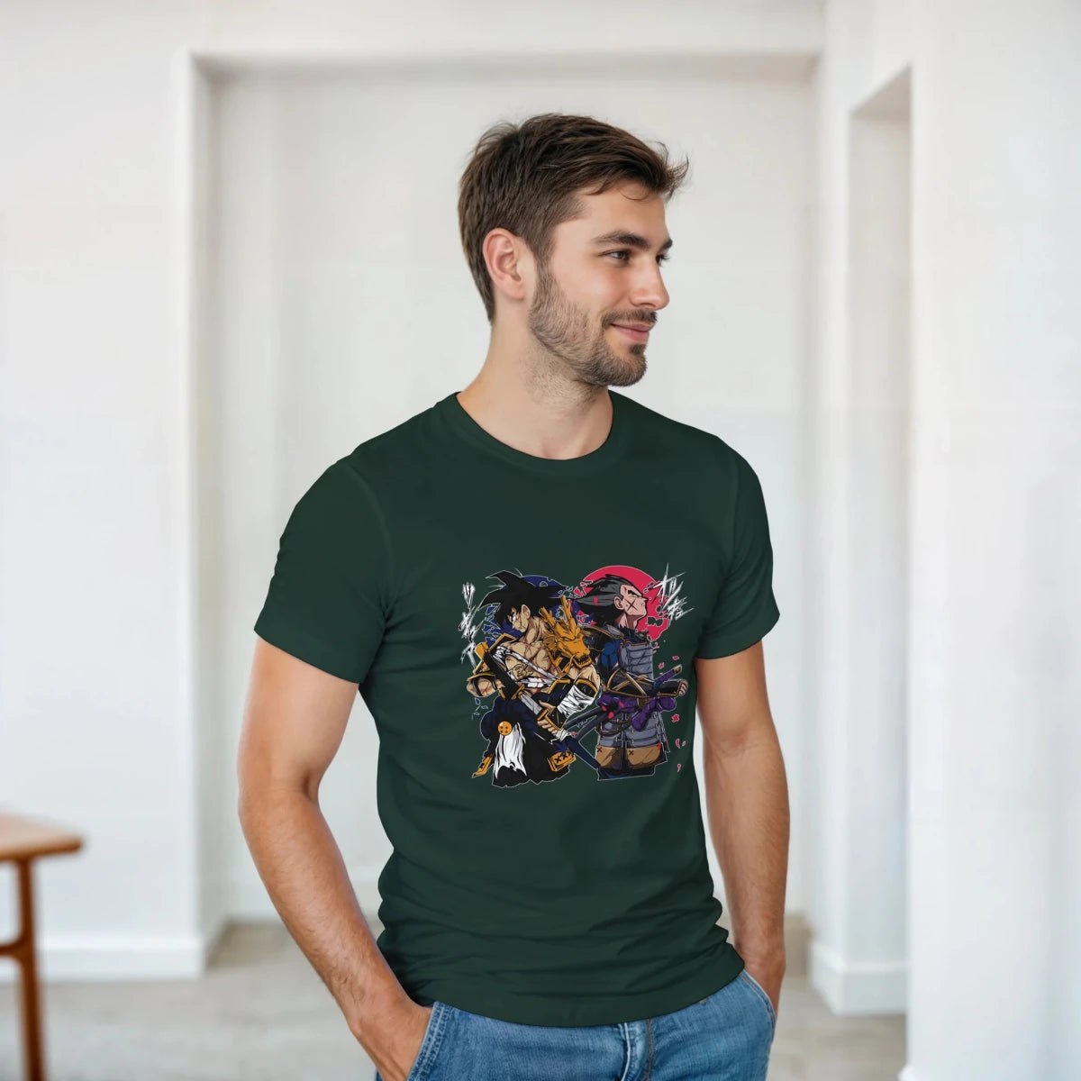 T-shirt Dragon Ball - Thème Samouraï Épique | Design Détaillé avec Personnages | T-shirt Unisexe T-shirt - KAWAII FAVIE
