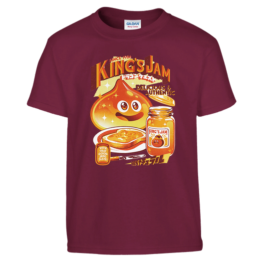 T-shirt Enfant à Col Rond | Dragon Quest - Écusson Brodé Slime (KingSlime) T-shirt - KAWAII FAVIE