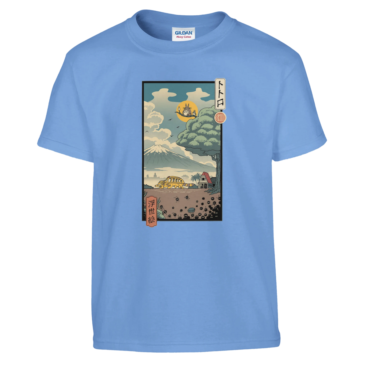 T-shirt Enfant à Col Rond | Totoro - Estampe Ukiyo - e Japonaise Exclusive T-shirt - KAWAII FAVIE