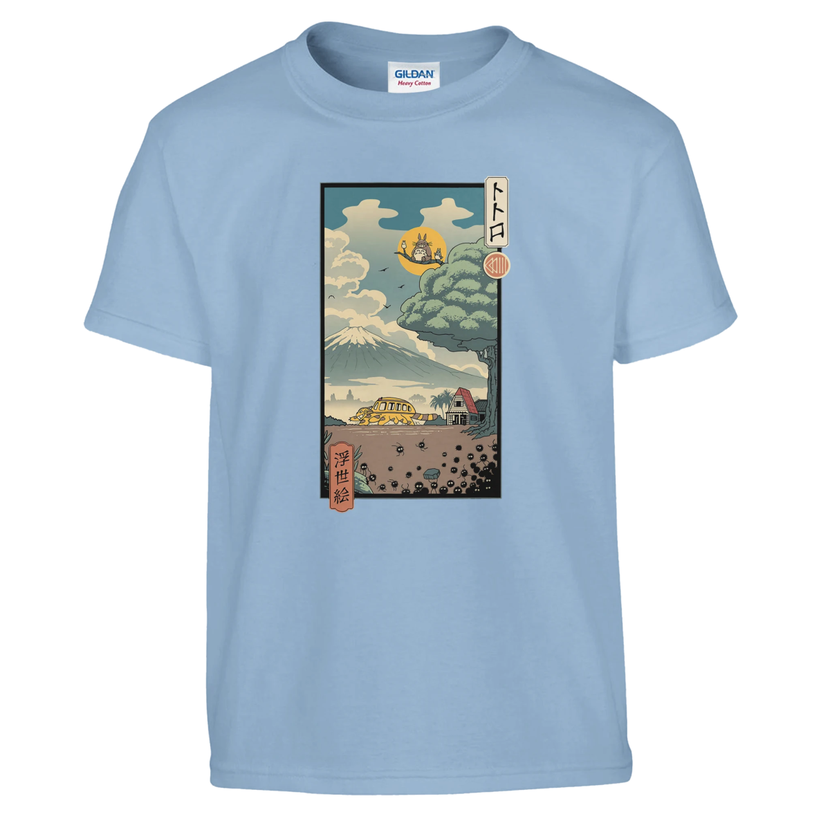 T-shirt Enfant à Col Rond | Totoro - Estampe Ukiyo - e Japonaise Exclusive T-shirt - KAWAII FAVIE