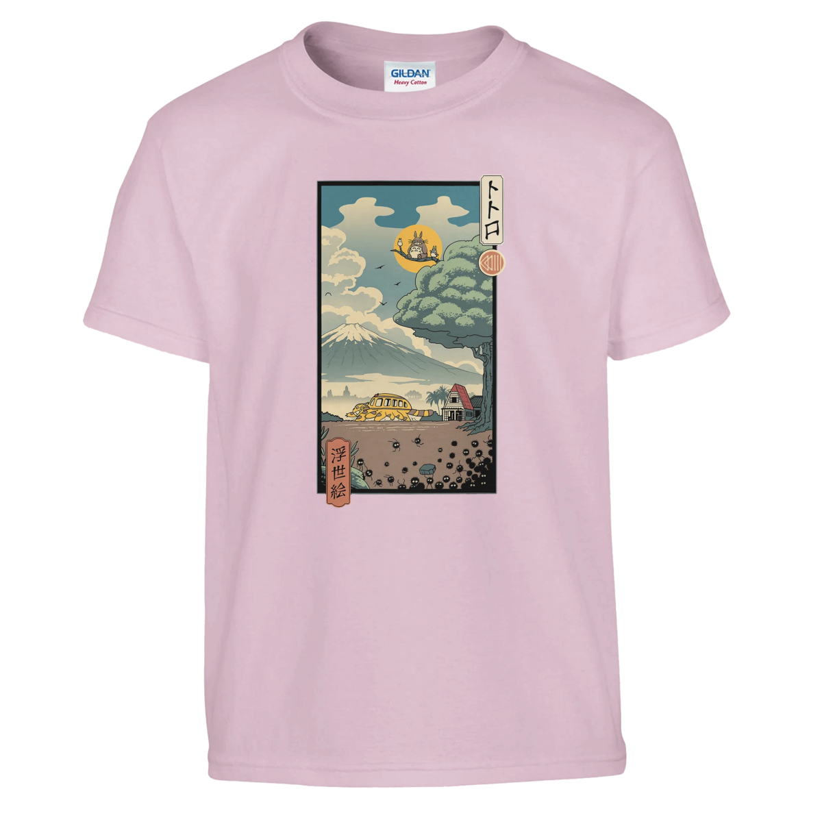 T-shirt Enfant à Col Rond | Totoro - Estampe Ukiyo - e Japonaise Exclusive T-shirt - KAWAII FAVIE