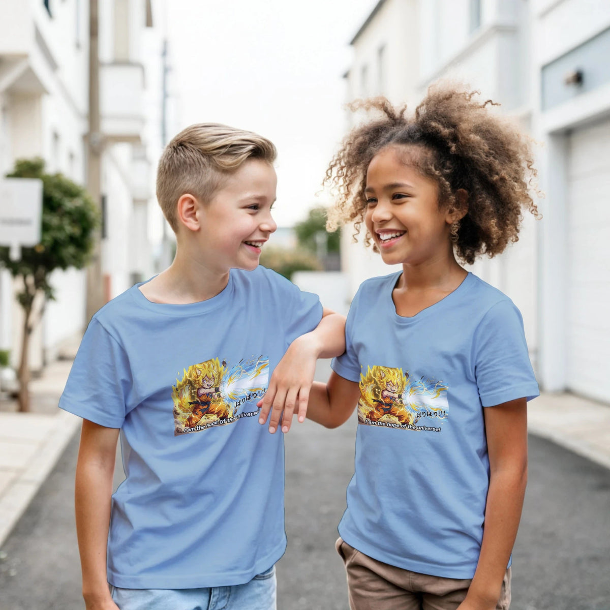 T-shirt Enfant à Col Rond - Transformation Super Saiyan de Ruka | Dragon Ball T-shirt - KAWAII FAVIE