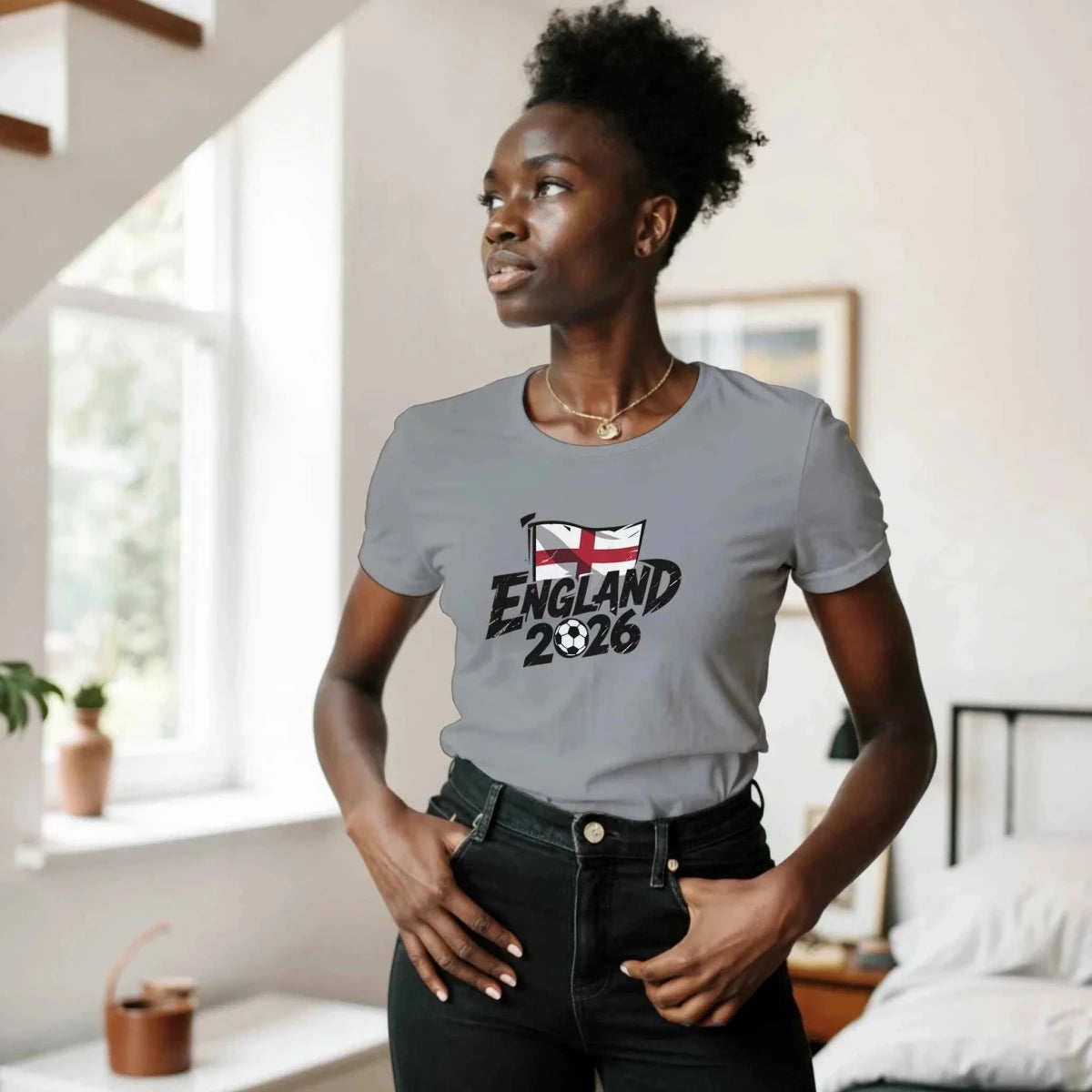 T-shirt England 2026 - Coupe du Monde Football | Maillot Supporters La Celeste | Cadeau Fan UK T-shirt - KAWAII FAVIE