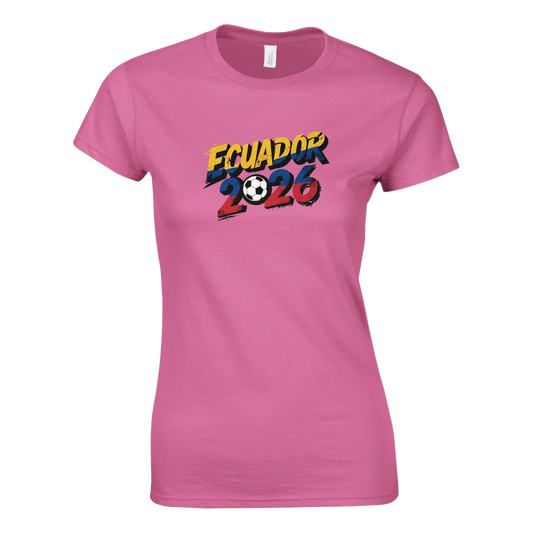 T-shirt Équateur 2026 Grunge – Design Coupe du Monde Football | Maillot Supporters Sélection Nationale Femme T-shirt- KAWAII FAVIE