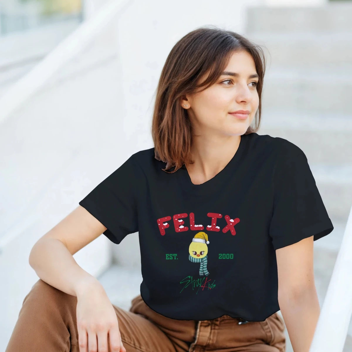 T-shirt "Felix Christmas Chick" - Stray Kids Holiday Edition T-shirt - KAWAII FAVIE