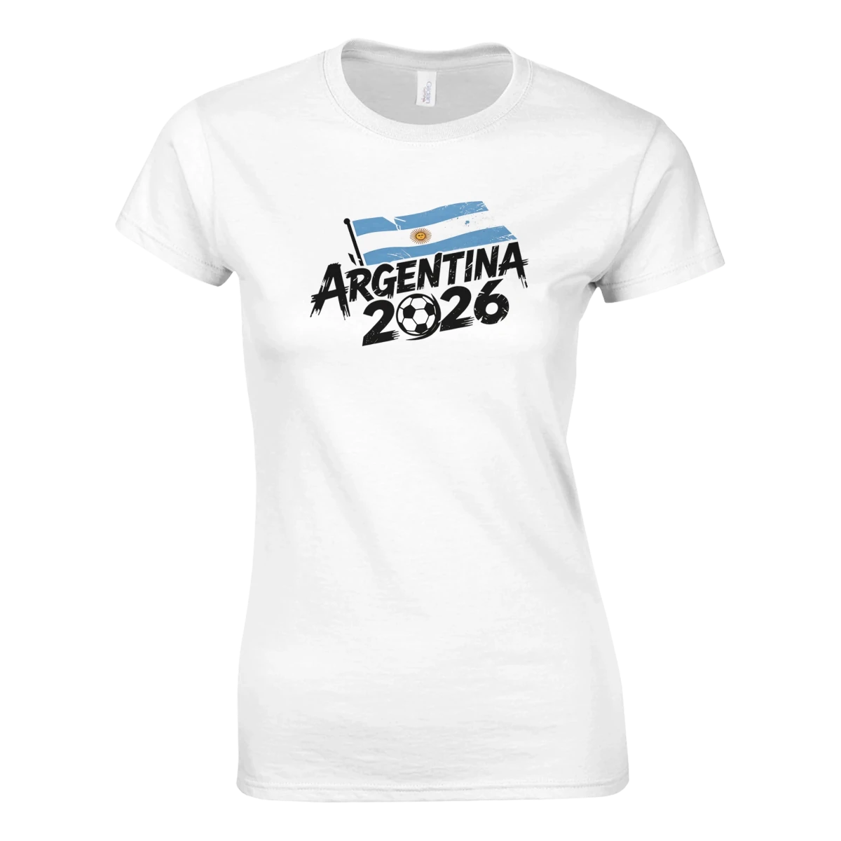 T-shirt Femme Argentine 2026 - Design Coupe du Monde Football | Maillot Supporters Céleste et Blanche en 6 couleurs T-shirt- KAWAII FAVIE