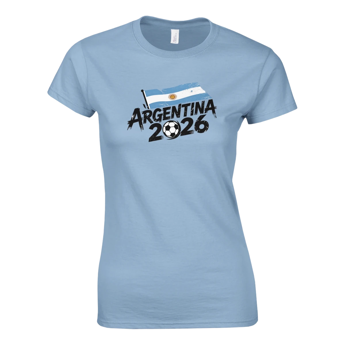 T-shirt Femme Argentine 2026 - Design Coupe du Monde Football | Maillot Supporters Céleste et Blanche en 6 couleurs T-shirt- KAWAII FAVIE