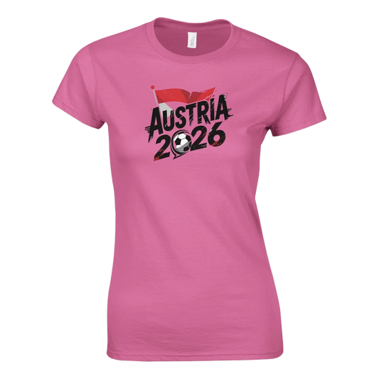 T-shirt Femme Autriche 2026 - Coupe du Monde Football | Maillot Grunge Supporters Sélection Nationale T-shirt- KAWAII FAVIE
