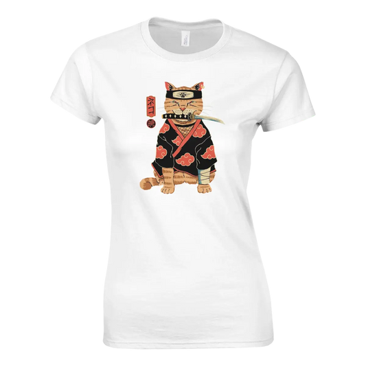 T-shirt femme Chat Ninja Akatsuki - Design Naruto Collector T-shirt- KAWAII FAVIE