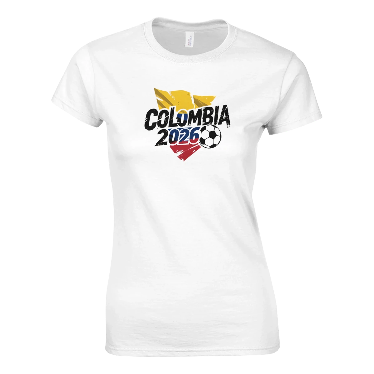 T-shirt Femme Colombie 2026 - Design Grunge Coupe du Monde Football | Maillot Supporters Urbain & Stylé T-shirt- KAWAII FAVIE