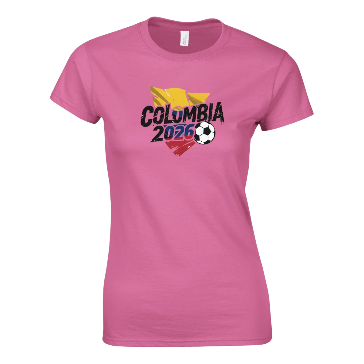 T-shirt Femme Colombie 2026 - Design Grunge Coupe du Monde Football | Maillot Supporters Urbain & Stylé T-shirt- KAWAII FAVIE