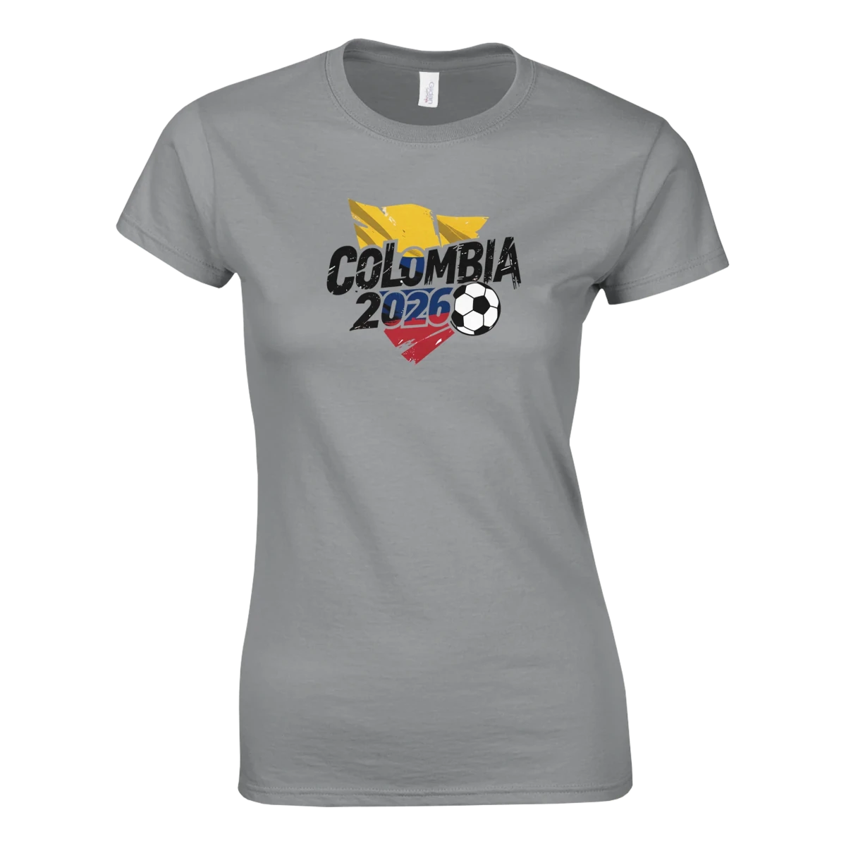 T-shirt Femme Colombie 2026 - Design Grunge Coupe du Monde Football | Maillot Supporters Urbain & Stylé T-shirt- KAWAII FAVIE