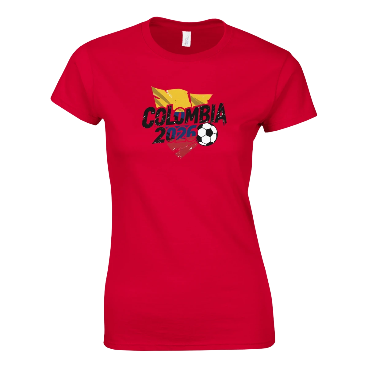T-shirt Femme Colombie 2026 - Design Grunge Coupe du Monde Football | Maillot Supporters Urbain & Stylé T-shirt- KAWAII FAVIE