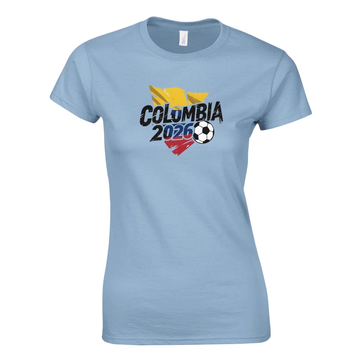 T-shirt Femme Colombie 2026 - Design Grunge Coupe du Monde Football | Maillot Supporters Urbain & Stylé T-shirt- KAWAII FAVIE