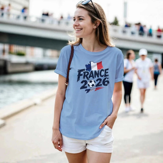 T-shirt France 2026 - Coupe du Monde Football | Maillot Supporters La Celeste | Cadeau Fan FR T-shirt - KAWAII FAVIE