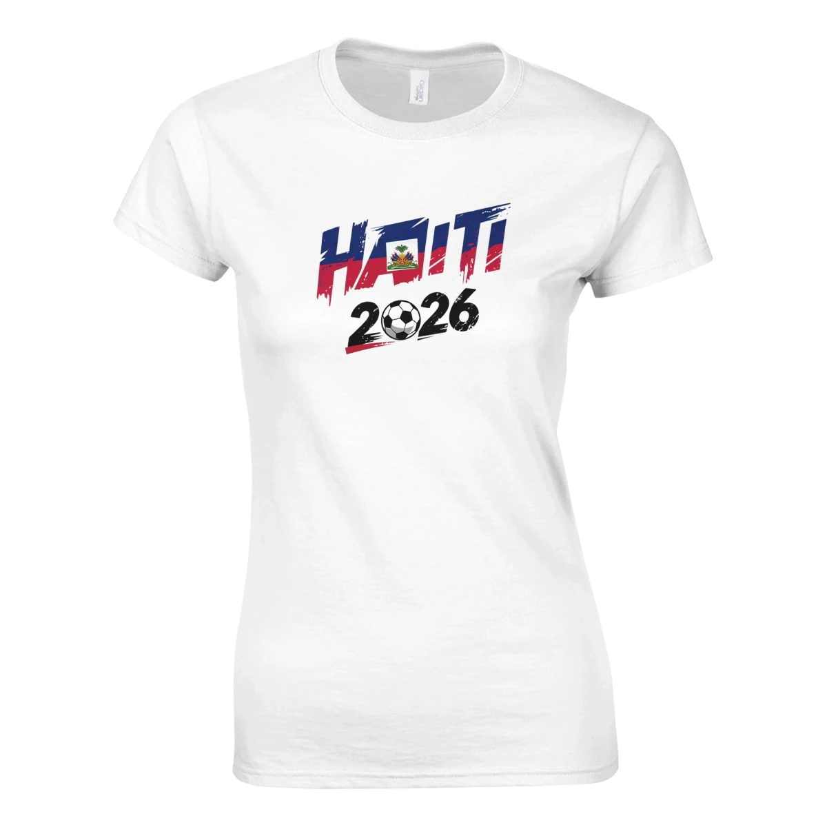 T-shirt Haïti 2026 Grunge - Design Coupe du Monde Football | Maillot Supporters Sélection Nationale Femme, plusieurs couleurs T-shirt- KAWAII FAVIE
