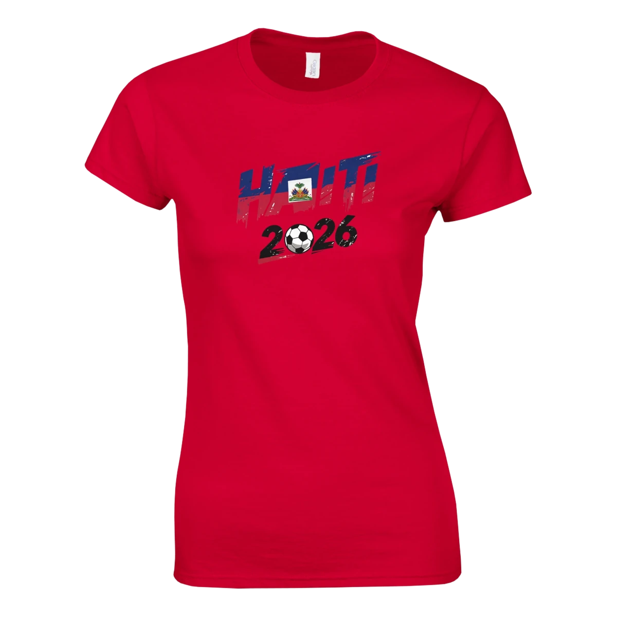 T-shirt Haïti 2026 Grunge - Design Coupe du Monde Football | Maillot Supporters Sélection Nationale Femme, plusieurs couleurs T-shirt- KAWAII FAVIE