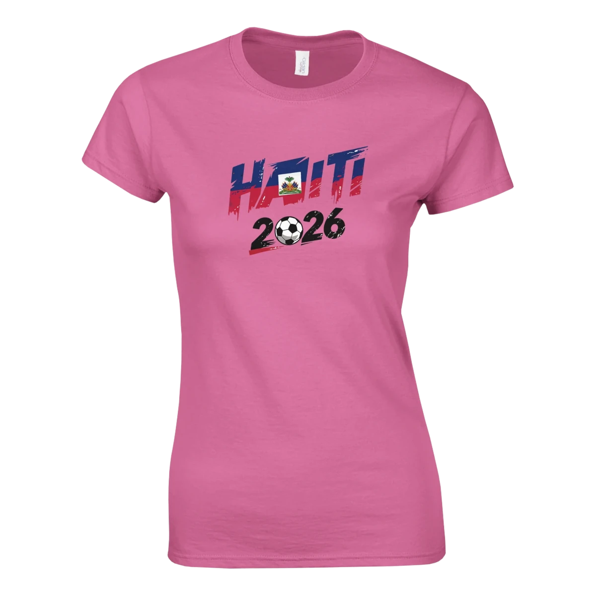 T-shirt Haïti 2026 Grunge - Design Coupe du Monde Football | Maillot Supporters Sélection Nationale Femme, plusieurs couleurs T-shirt- KAWAII FAVIE