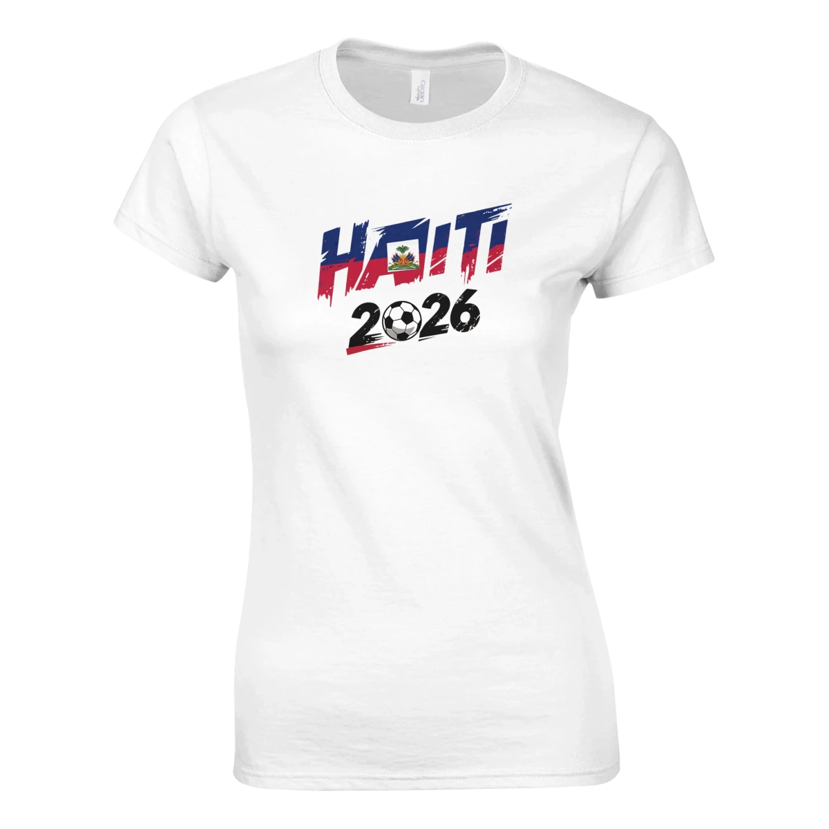 T-shirt Haïti 2026 Grunge - Design Coupe du Monde Football | Maillot Supporters Sélection Nationale Femme, plusieurs couleurs T-shirt- KAWAII FAVIE