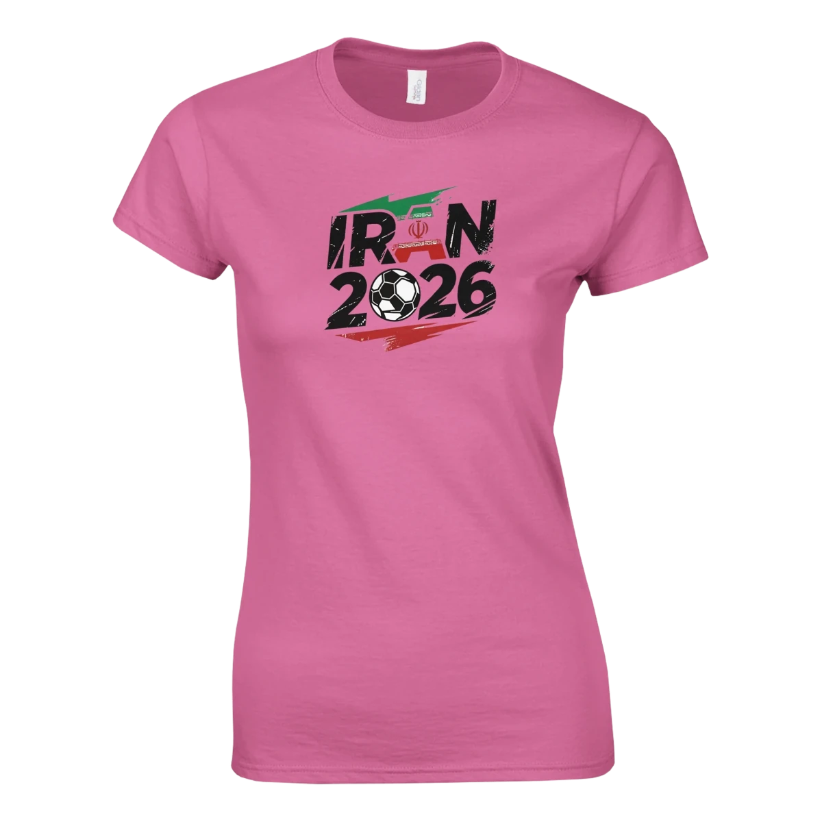 T-shirt Iran 2026 - Coupe du Monde Football | Maillot Supporters Femme Style Grunge Rouge & Vert T-shirt- KAWAII FAVIE