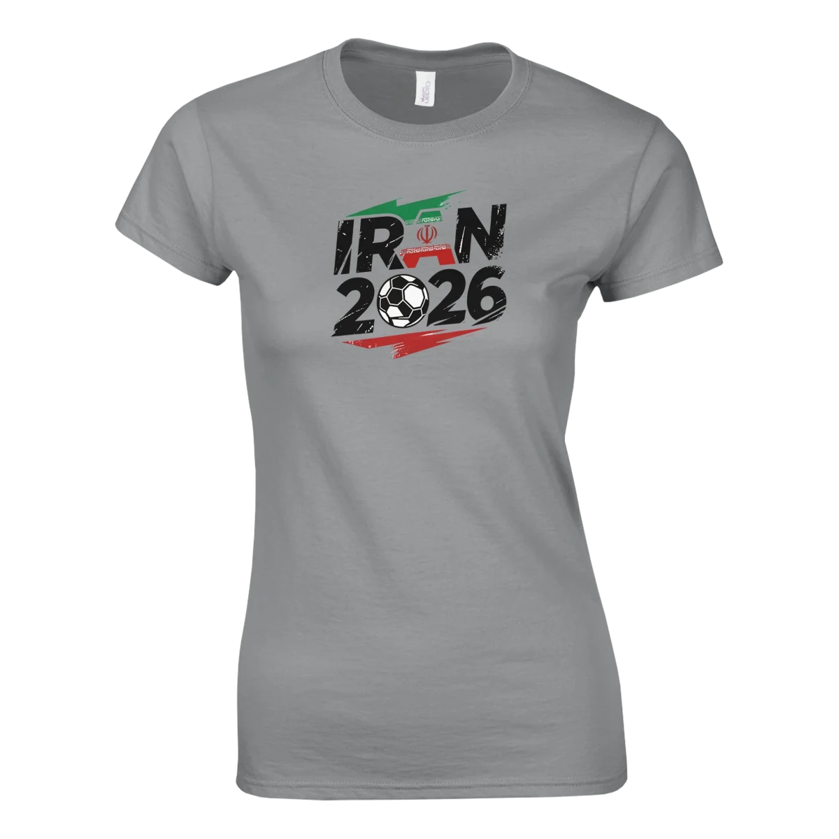T-shirt Iran 2026 - Coupe du Monde Football | Maillot Supporters Femme Style Grunge Rouge & Vert T-shirt- KAWAII FAVIE