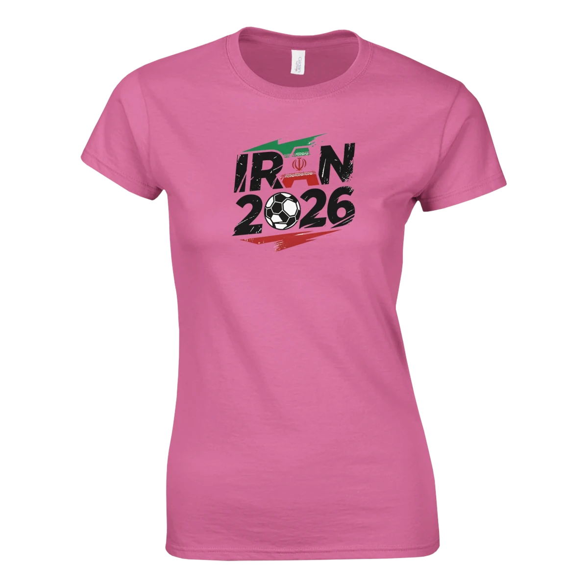 T-shirt Iran 2026 - Coupe du Monde Football | Maillot Supporters Femme Style Grunge Rouge & Vert T-shirt- KAWAII FAVIE