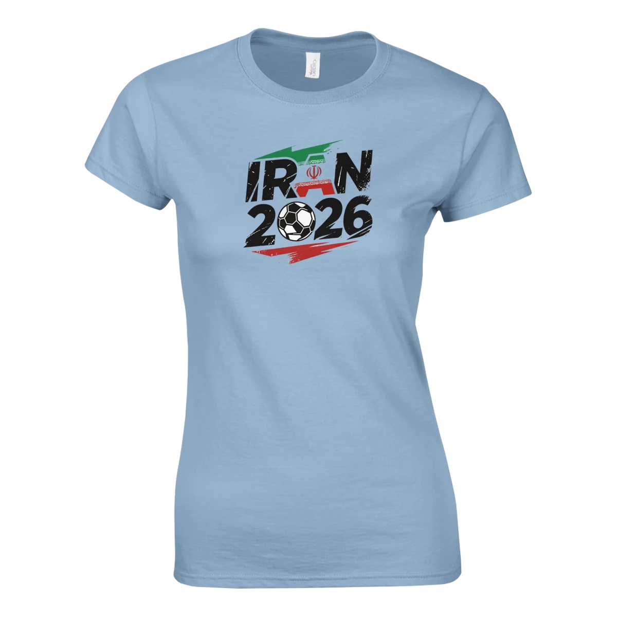 T-shirt Iran 2026 - Coupe du Monde Football | Maillot Supporters Femme Style Grunge Rouge & Vert T-shirt- KAWAII FAVIE