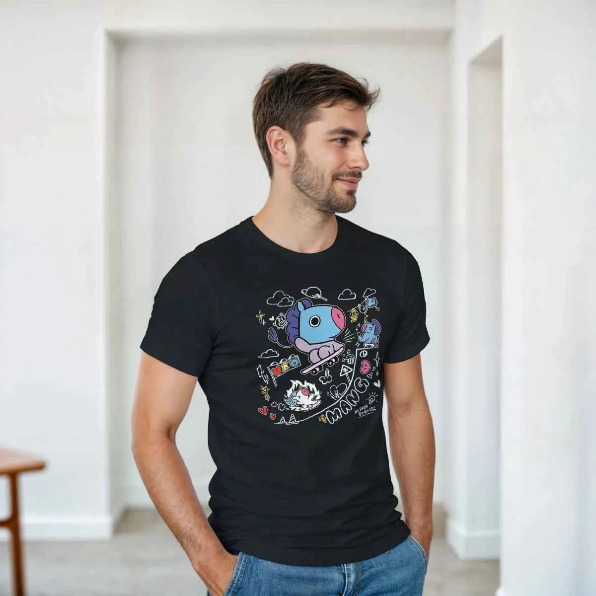 T-shirt Kpop BTS BT21 Mang et Friends - 100% Coton - Style Fun et Kawaii - Style Fun K-Pop