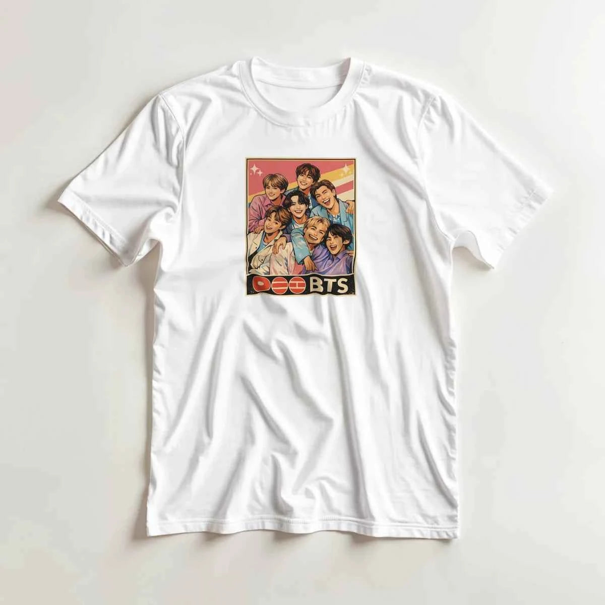 T-shirt Kpop BTS « Moments de Joie » | Design Coloré et Éclatant avec Tous les Membres - Unisexe