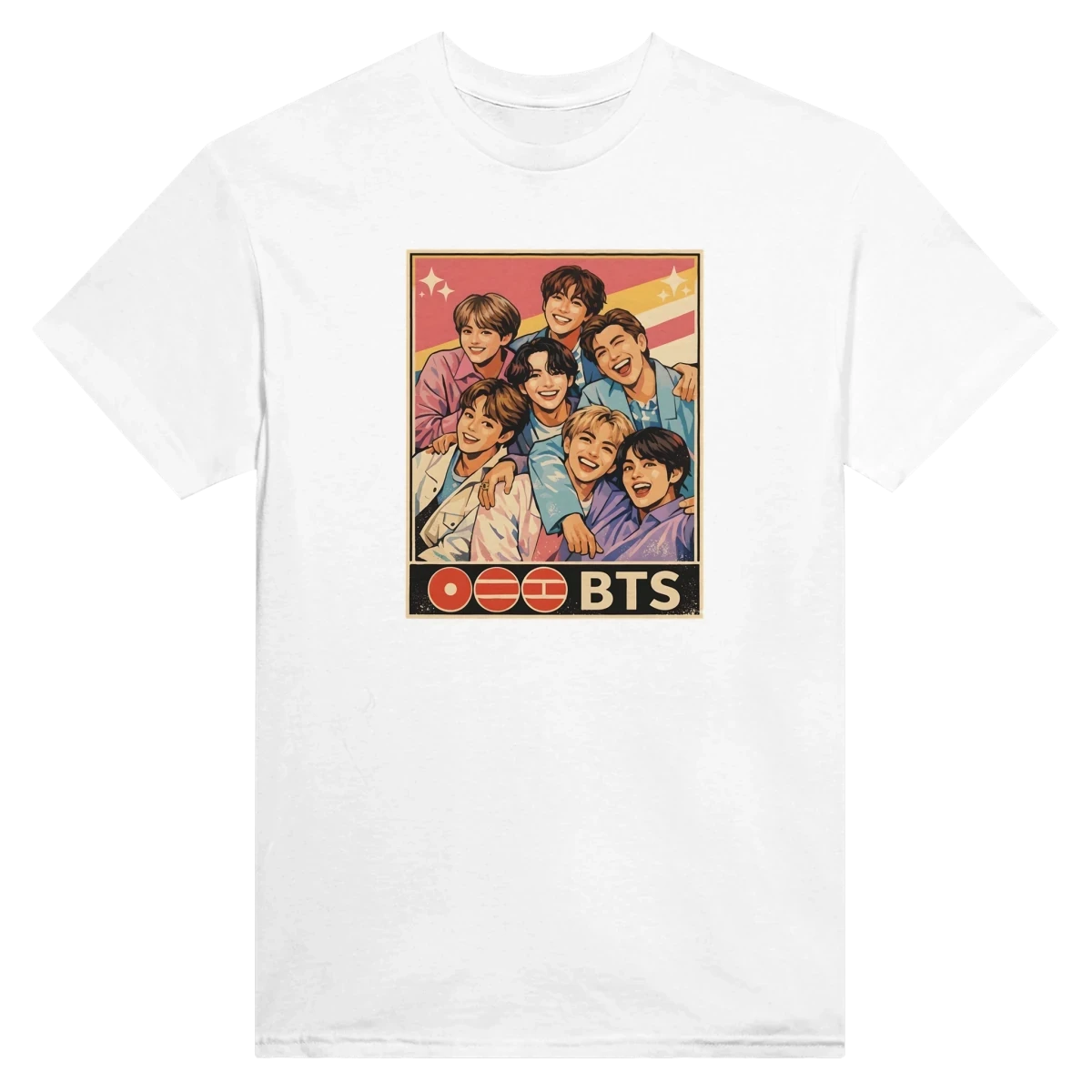T-shirt Kpop BTS « Moments de Joie » | Design Coloré et Éclatant avec Tous les Membres - Unisexe