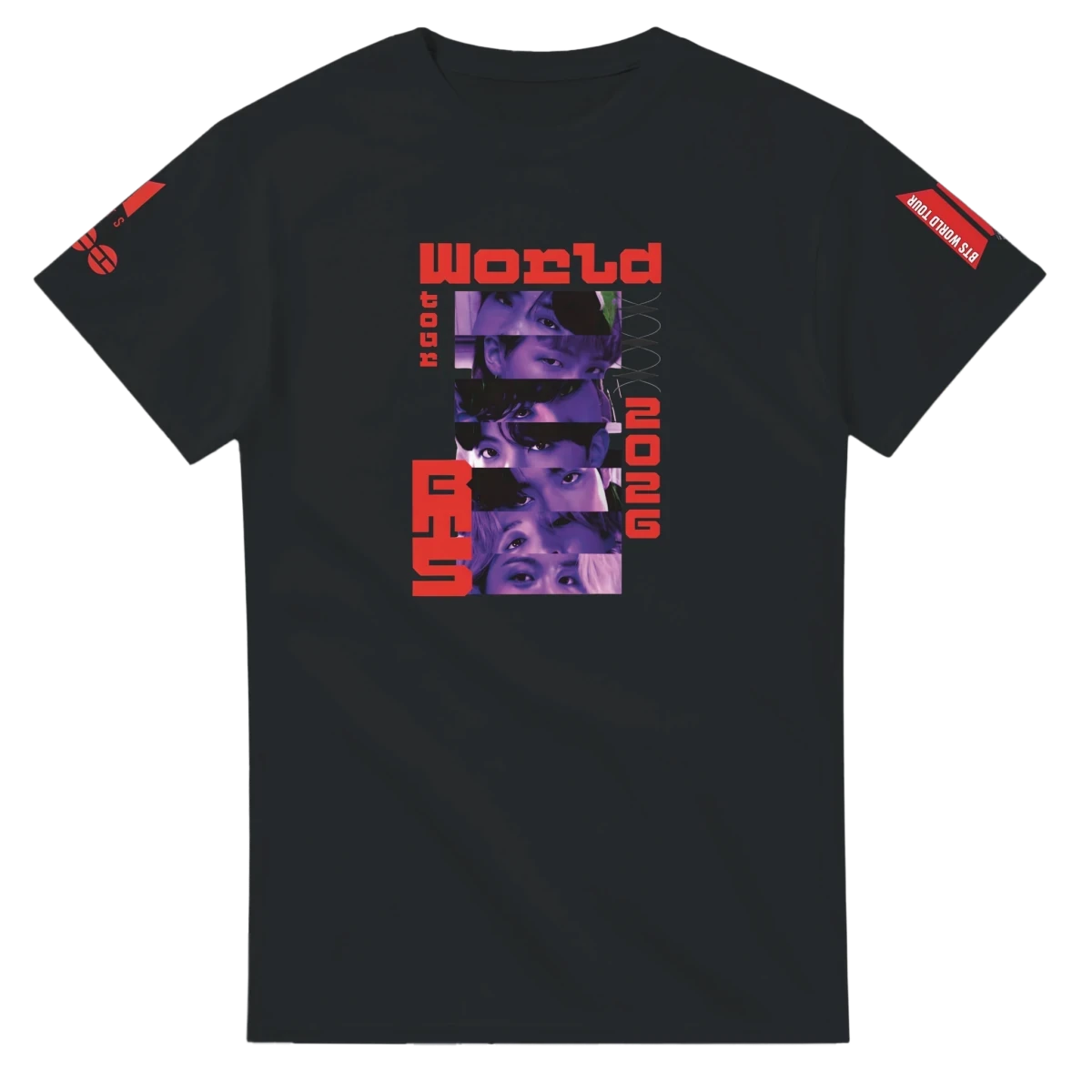 T-shirt Kpop BTS « World Tour » Collection Limitée | Design Graphique avec les Membres - Unisexe Homme & Femme
