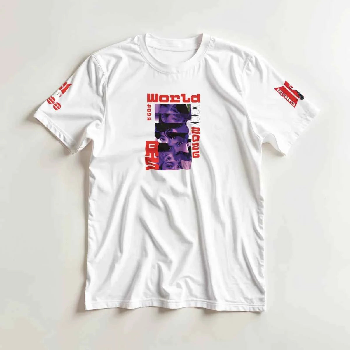 T-shirt Kpop BTS « World Tour » Collection Limitée | Design Graphique avec les Membres - Unisexe Homme & Femme