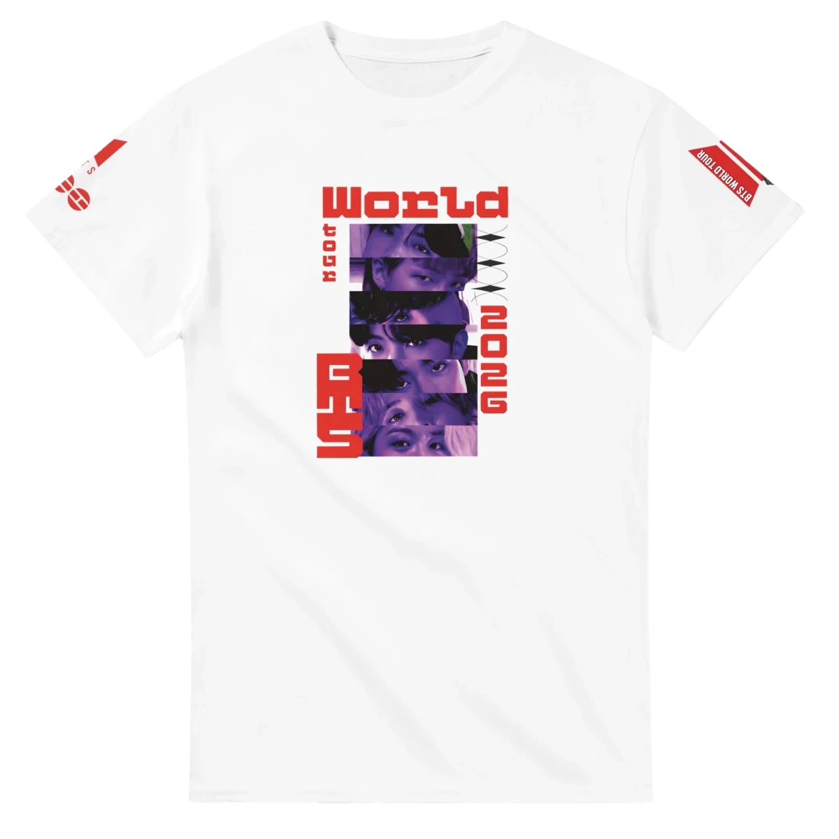 T-shirt Kpop BTS « World Tour » Collection Limitée | Design Graphique avec les Membres - Unisexe Homme & Femme