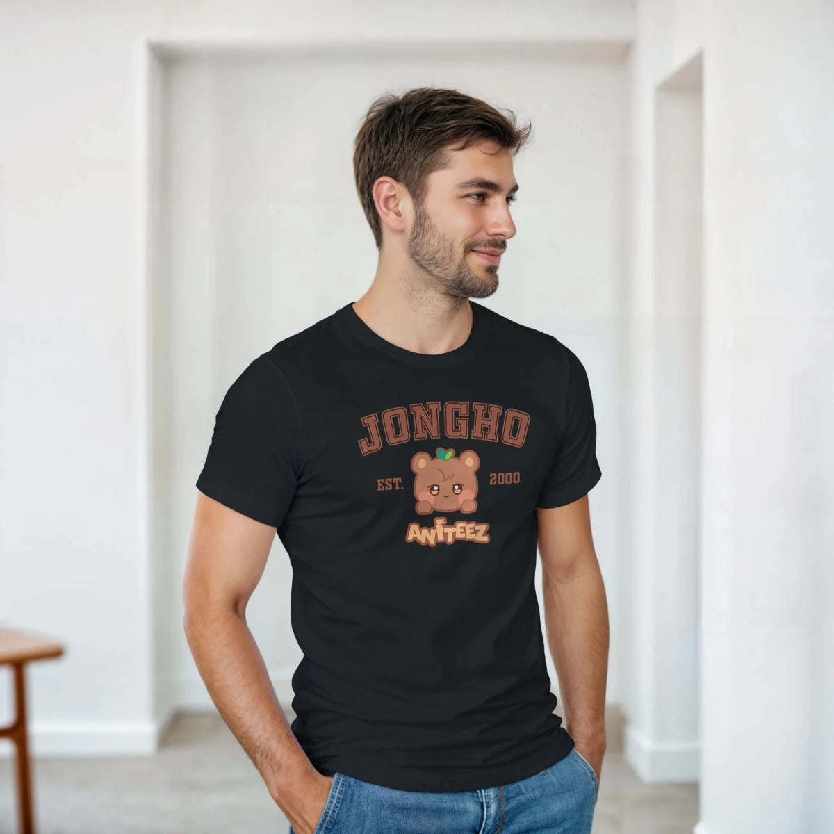 T-shirt Kpop Petit Ours Aniteez (JongHo) - Design Mignon et Nostalgique T-shirt - KAWAII FAVIE