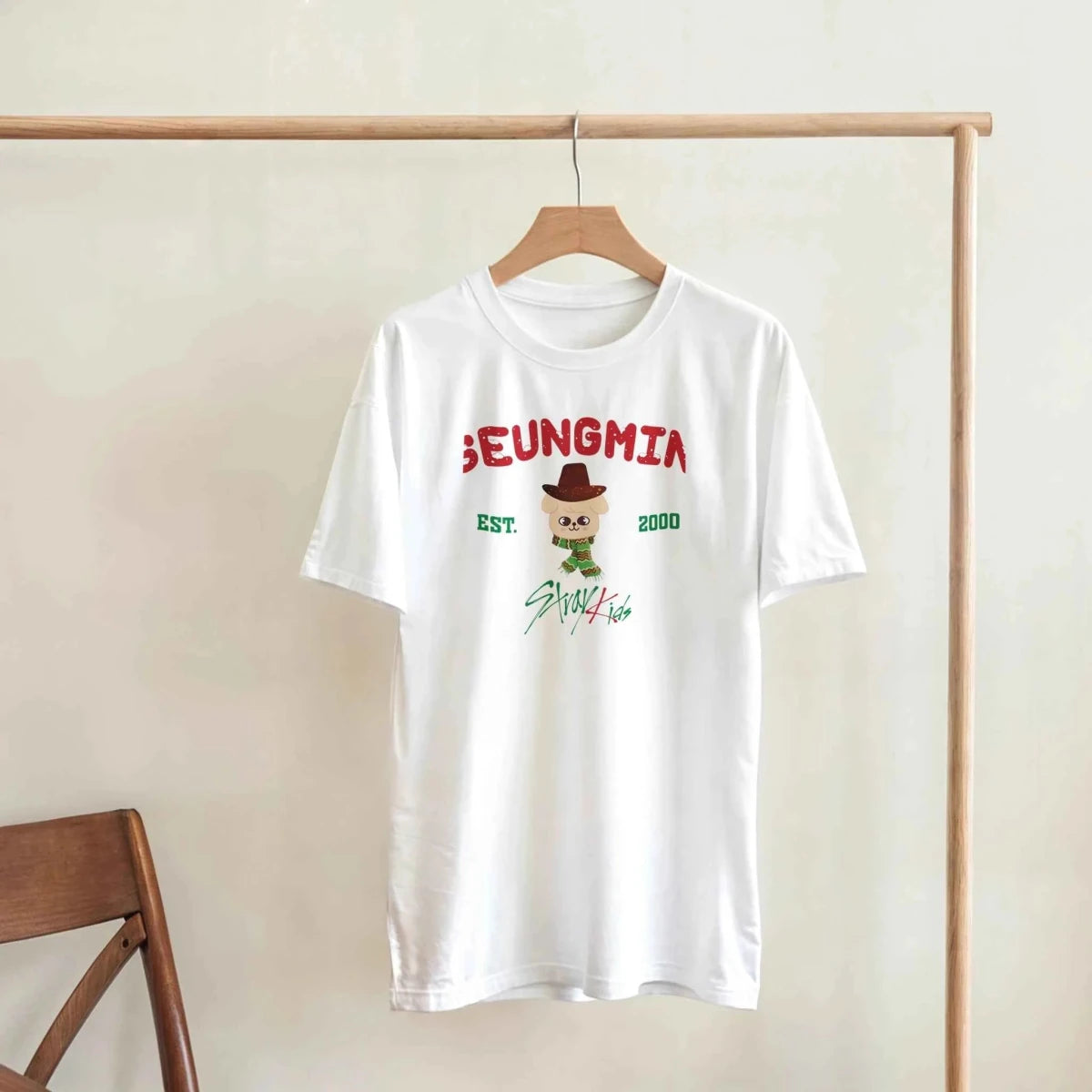 T-shirt Kpop Stray Kids Seungmin | Design Vintage "Hiver" & Style Cowboy - Unisexe T-shirt - KAWAII FAVIE