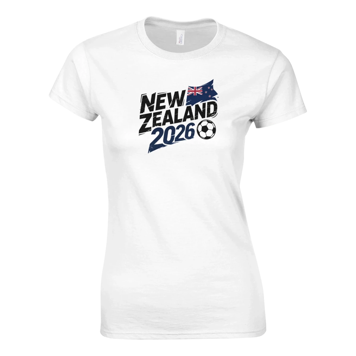T-shirt Nouvelle-Zélande 2026 - Design Coupe du Monde Football | Maillot Supporters Sélection Nationale pour femme T-shirt- KAWAII FAVIE