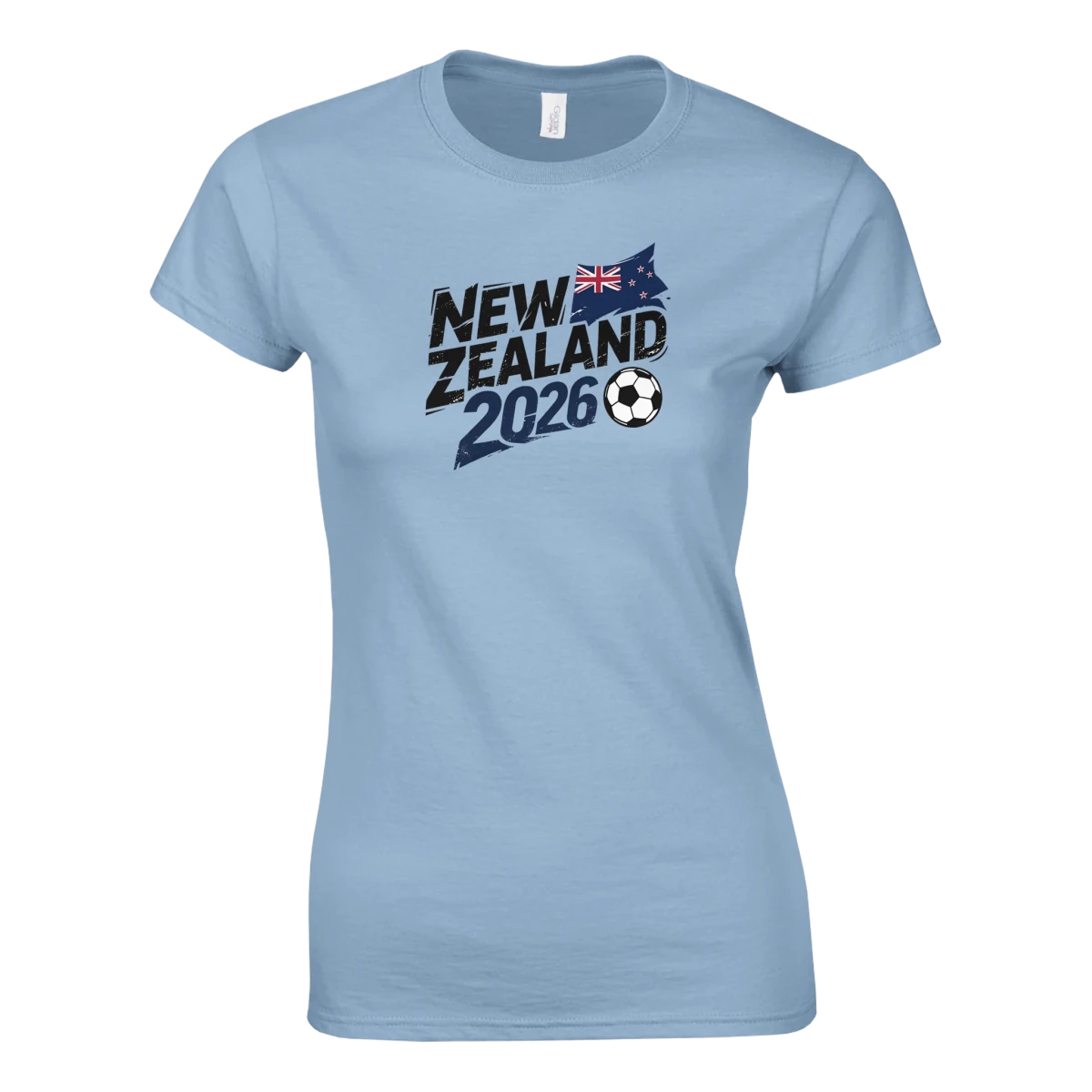 T-shirt Nouvelle-Zélande 2026 - Design Coupe du Monde Football | Maillot Supporters Sélection Nationale pour femme T-shirt- KAWAII FAVIE