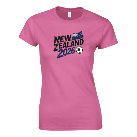 T-shirt Nouvelle-Zélande 2026 - Design Coupe du Monde Football | Maillot Supporters Sélection Nationale pour femme T-shirt- KAWAII FAVIE