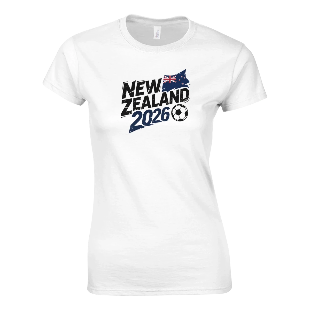 T-shirt Nouvelle-Zélande 2026 - Design Coupe du Monde Football | Maillot Supporters Sélection Nationale pour femme T-shirt- KAWAII FAVIE