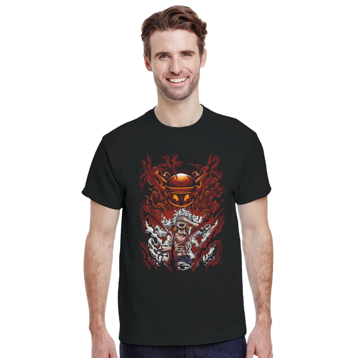 T-shirt One Piece - Luffy « Gear » Énergétique | Design Explosif Homme & Femme T-shirt - KAWAII FAVIE